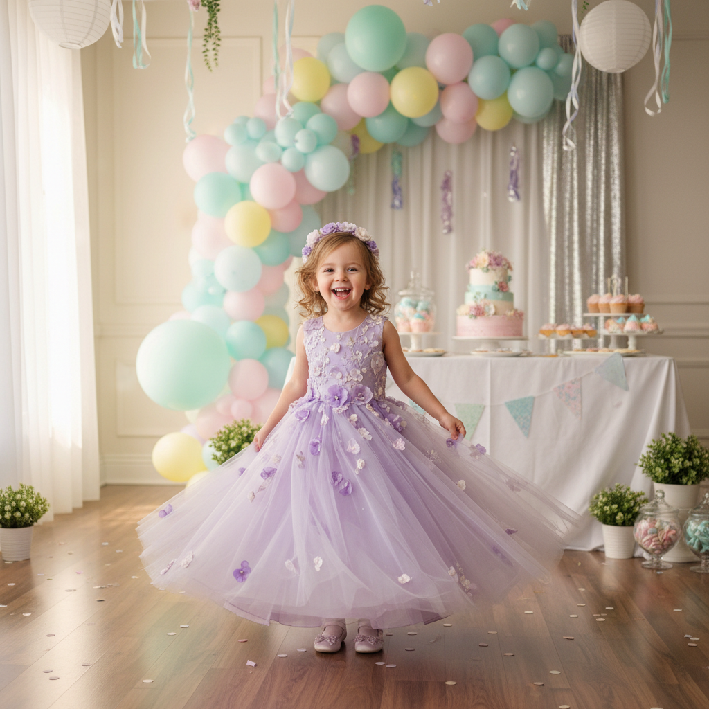 Custom Flower Girl Dress – Wedding, Birthday & Pageant Princess Ball Gown (12M–14) - Gold Store Business