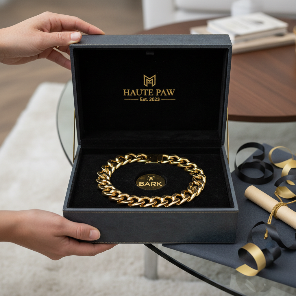 Luxury Cuban Link Dog Collar – Gold & Silver Diamond Chain Necklace for Pets - Gold Store Business