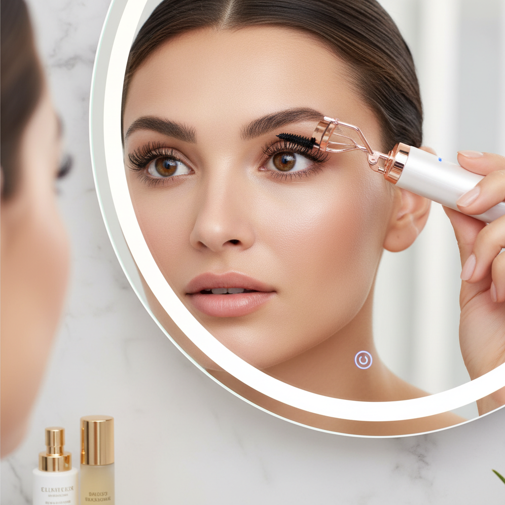 Electric Heated Eyelash Curler — Long-Lasting Lash Perm & Curl Tool with Eyelash Card - Gold Store Business