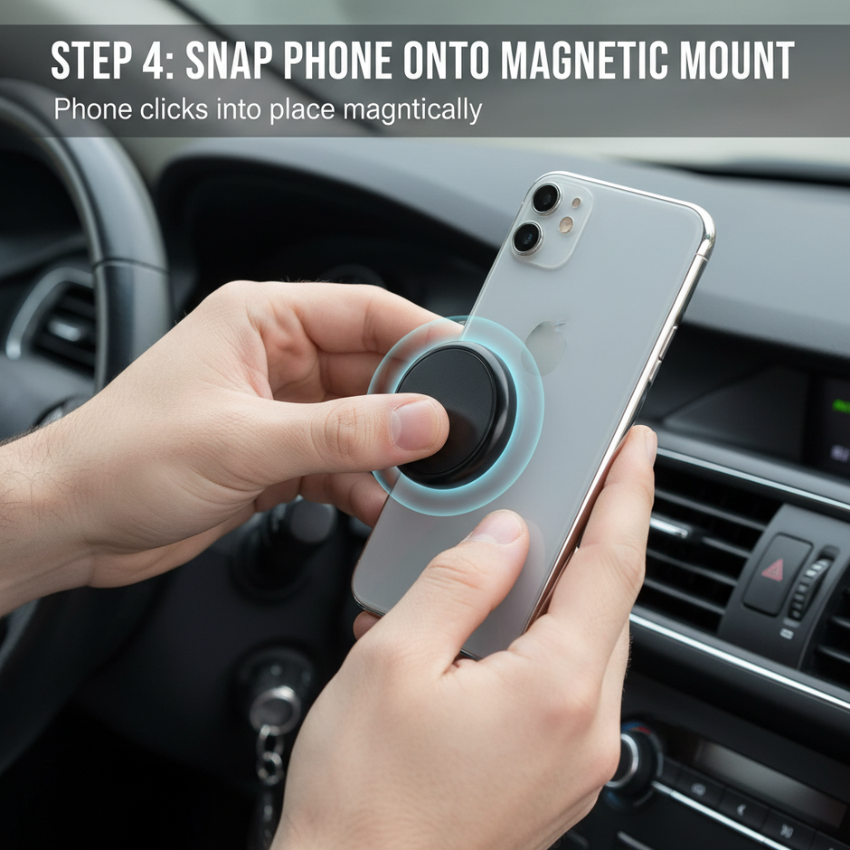 Universal Magnetic Phone Holder — Vacuum Suction Cup, 360° Rotation for Car, Bathroom & Desk - Gold Store Business