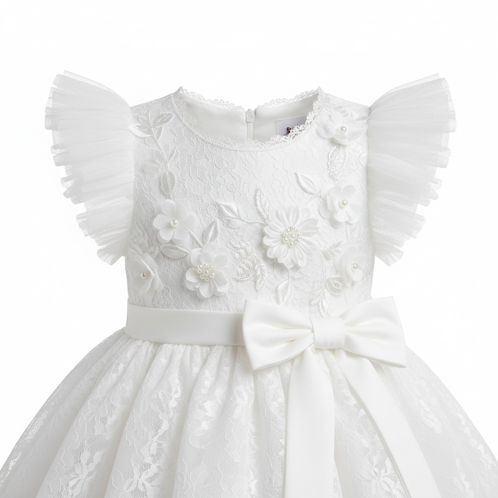 Custom Flower Girl Dress – Wedding, Birthday & Pageant Princess Ball Gown (12M–14) - Gold Store Business