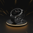 Pixel Watch 3 41mm wireless charging on dark surface