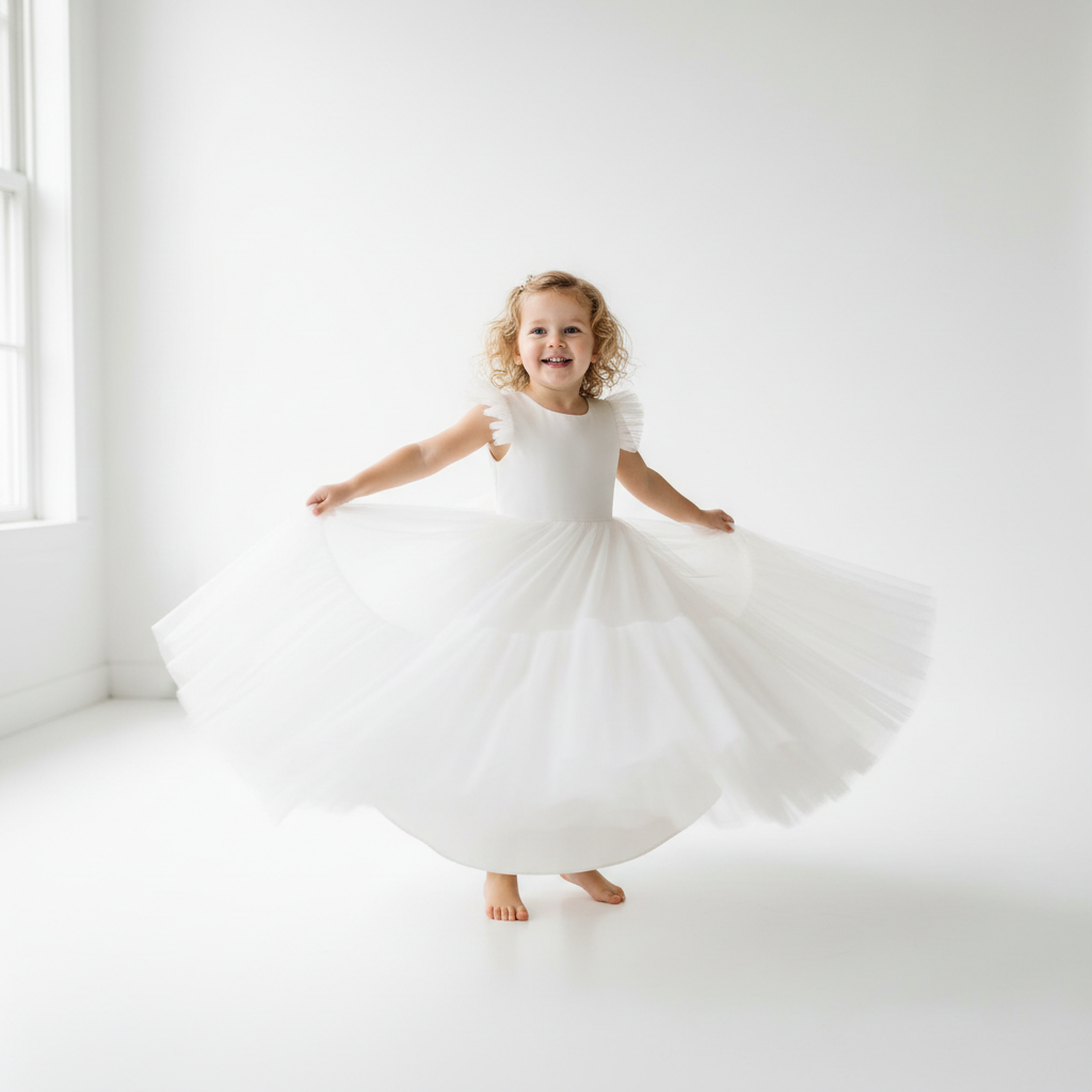 Custom Flower Girl Dress – Wedding, Birthday & Pageant Princess Ball Gown (12M–14) - Gold Store Business