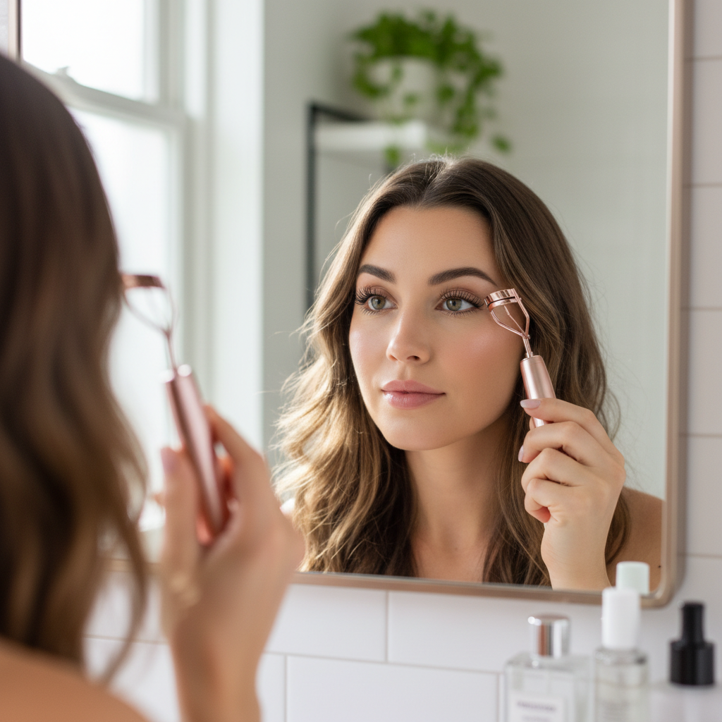 Electric Heated Eyelash Curler — Long-Lasting Lash Perm & Curl Tool with Eyelash Card - Gold Store Business