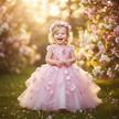 Baby Girl Flower Dress – Baptism, Birthday & Wedding Princess Gown (6M–3Y) - Gold Store Business