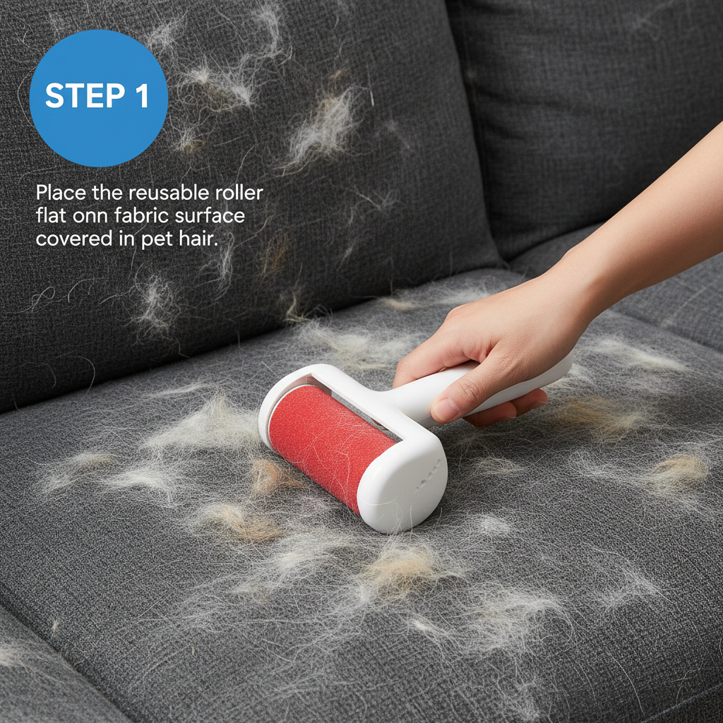 Reusable Pet Hair Remover — Push-Pull Lint Roller for Dog & Cat Fur on Clothes & Furniture - Gold Store Business