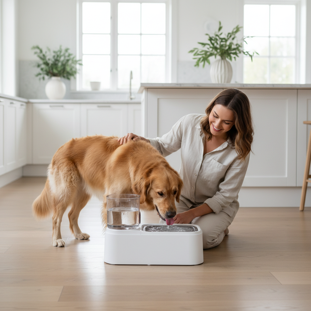 Self-Filling Pet Water Bowl — Automatic Moisture-Proof Dog & Cat Drinking Bowl - Gold Store Business