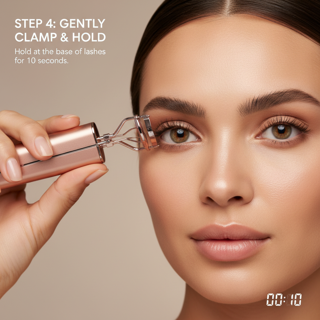Electric Heated Eyelash Curler — Long-Lasting Lash Perm & Curl Tool with Eyelash Card - Gold Store Business