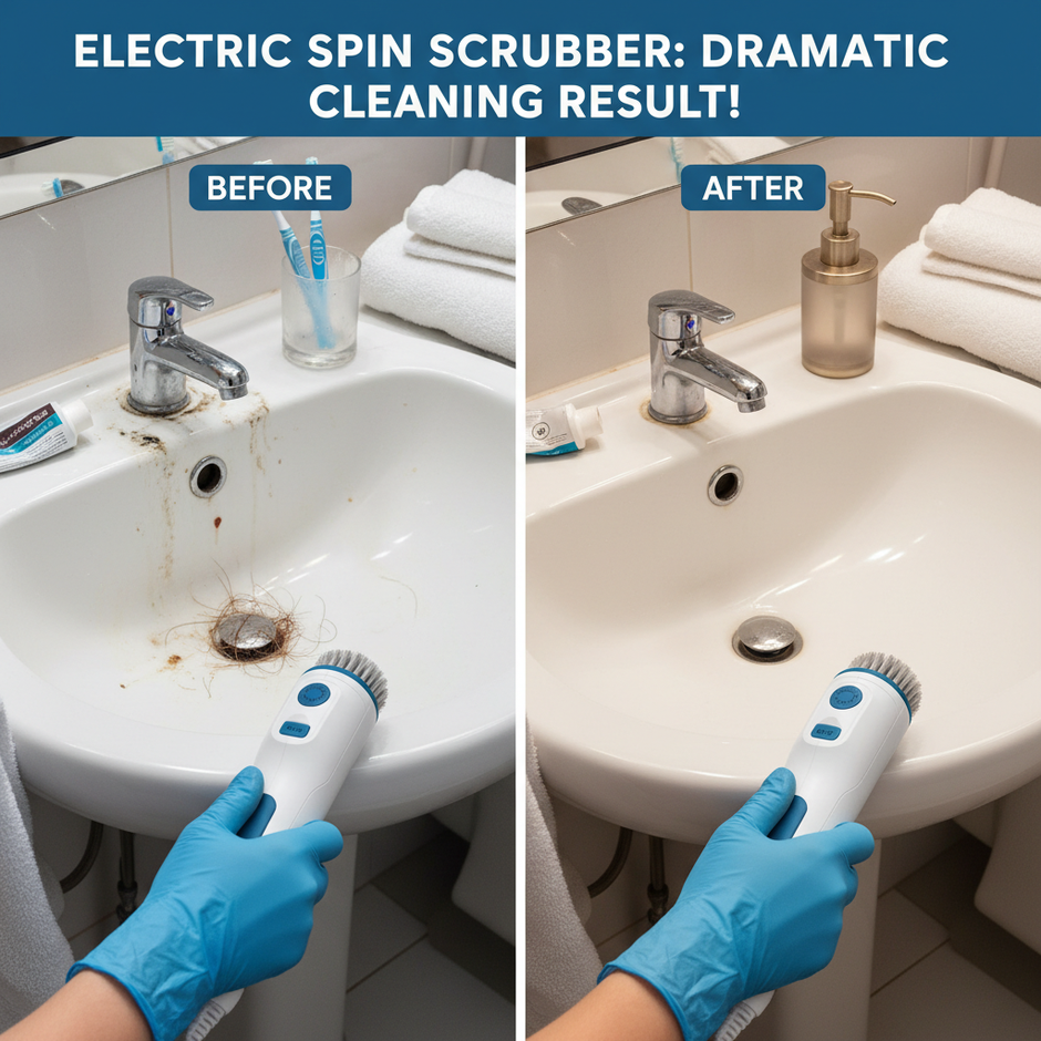 Multifunctional Electric Spin Scrubber — Cordless Cleaning Brush for Kitchen & Bathroom - Gold Store Business