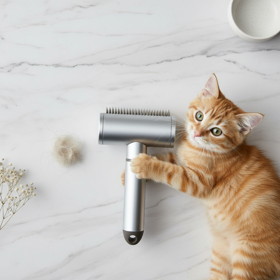 Reusable Pet Hair Remover — Push-Pull Lint Roller for Dog & Cat Fur on Clothes & Furniture - Gold Store Business