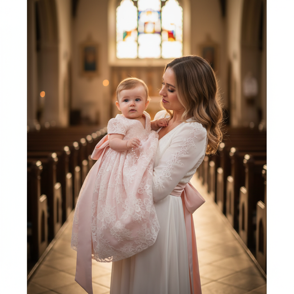 Baby Girl Flower Dress – Baptism, Birthday & Wedding Princess Gown (6M–3Y) - Gold Store Business