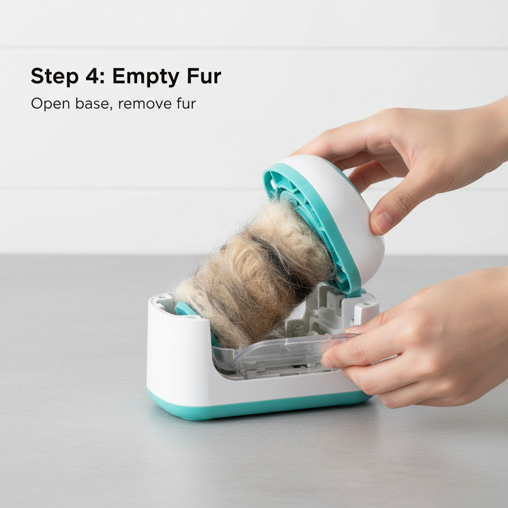 Reusable Pet Hair Remover — Push-Pull Lint Roller for Dog & Cat Fur on Clothes & Furniture - Gold Store Business