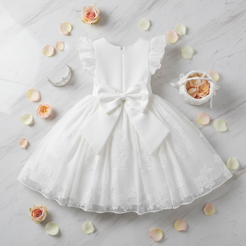 Custom Flower Girl Dress – Wedding, Birthday & Pageant Princess Ball Gown (12M–14) - Gold Store Business