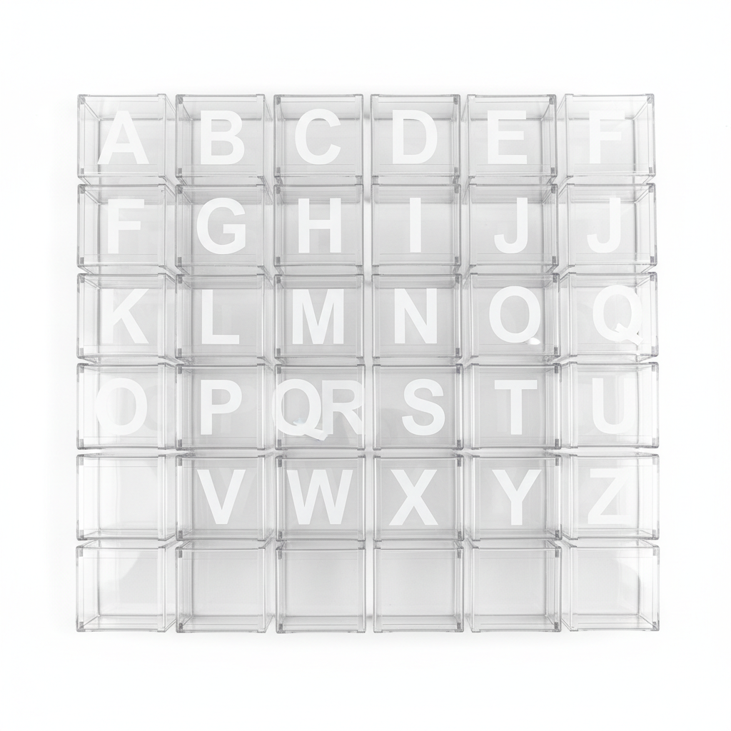 25cm Transparent Letter Gift Box – A-Z Alphabet for Baby Shower, Wedding & Party Decor - Gold Store Business