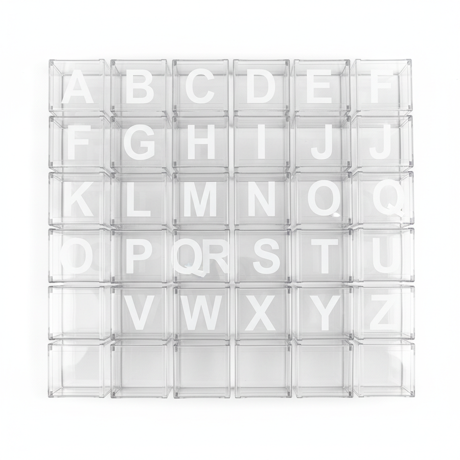 25cm Transparent Letter Gift Box – A-Z Alphabet for Baby Shower, Wedding & Party Decor - Gold Store Business