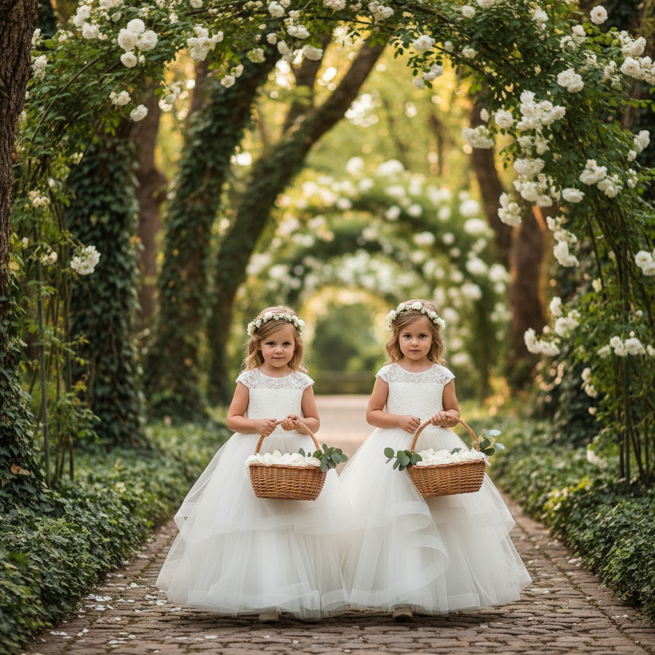 Custom Flower Girl Dress – Wedding, Birthday & Pageant Princess Ball Gown (12M–14) - Gold Store Business