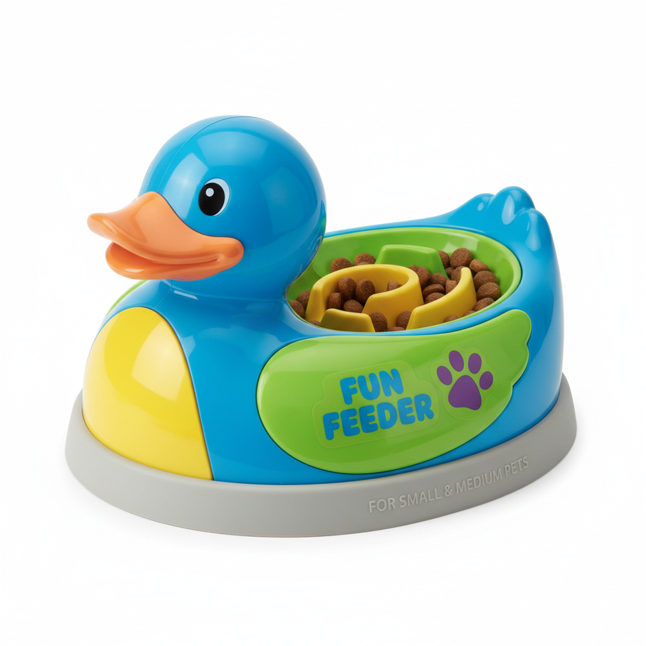Duck-Shaped Dog Puzzle Toy & Slow Feeder Bowl — Mental Stimulation for Dogs & Cats - Gold Store Business