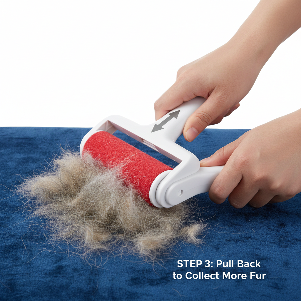 Reusable Pet Hair Remover — Push-Pull Lint Roller for Dog & Cat Fur on Clothes & Furniture - Gold Store Business