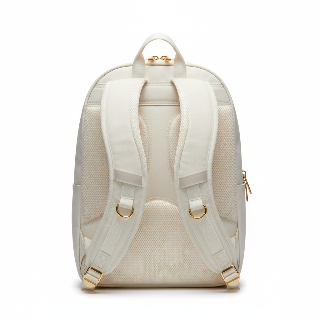 School backpack back view - padded back panel and shoulder straps