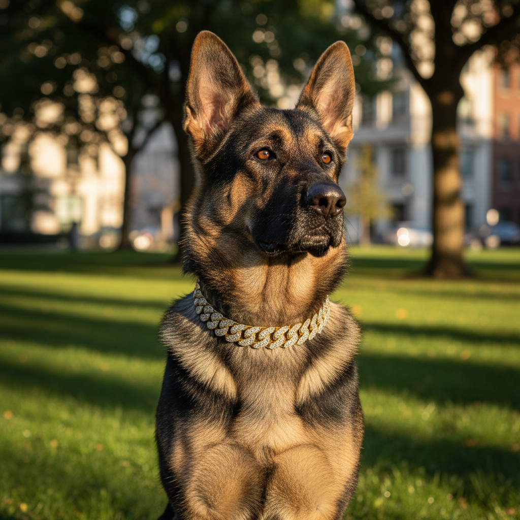Luxury Cuban Link Dog Collar – Gold & Silver Diamond Chain Necklace for Pets - Gold Store Business