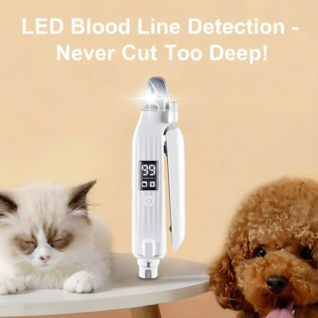 2-in-1 Electric Pet Nail Trimmer & Grinder with LED Light – Quiet Dog & Cat Nail File - Gold Store Business