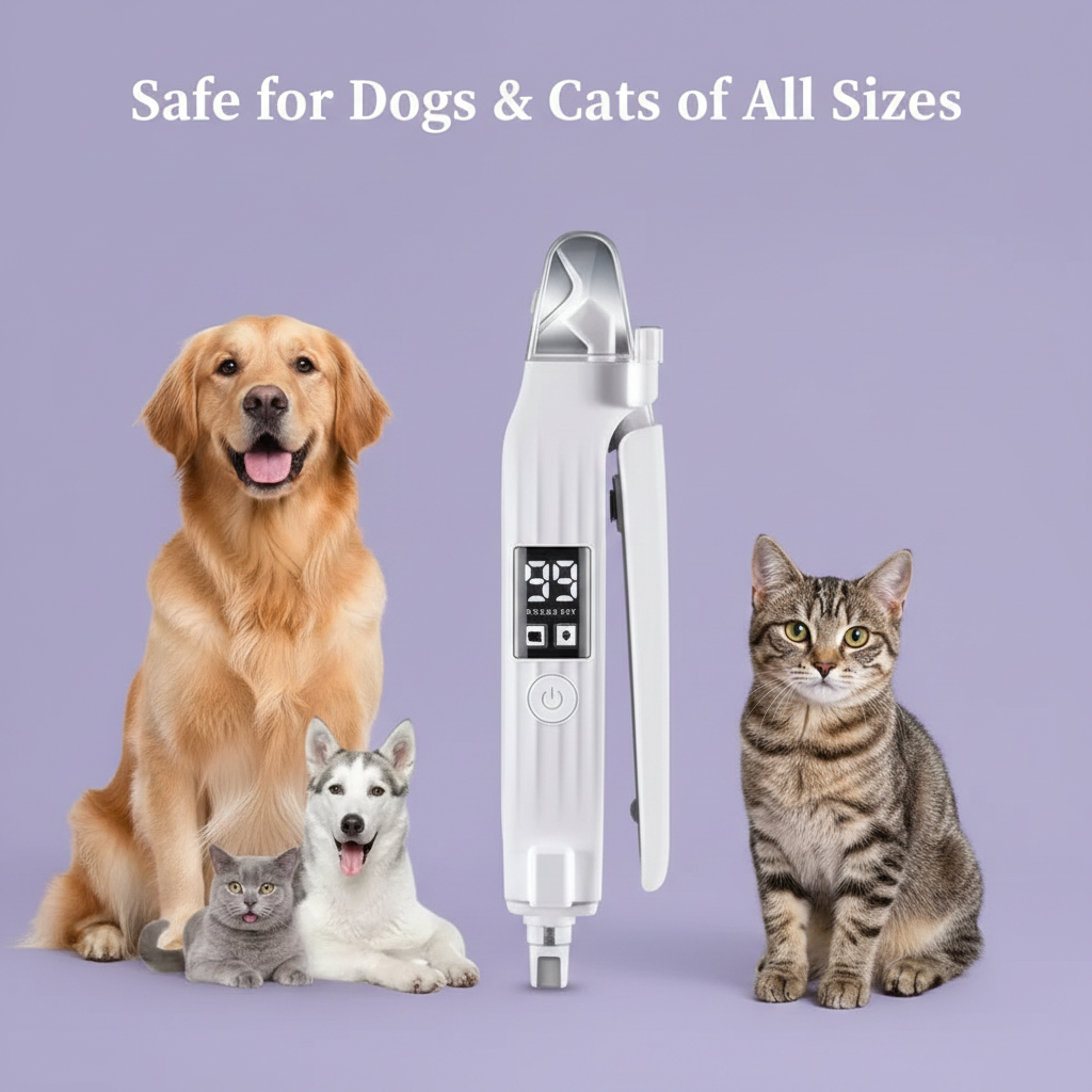 2-in-1 Electric Pet Nail Trimmer & Grinder with LED Light – Quiet Dog & Cat Nail File - Gold Store Business