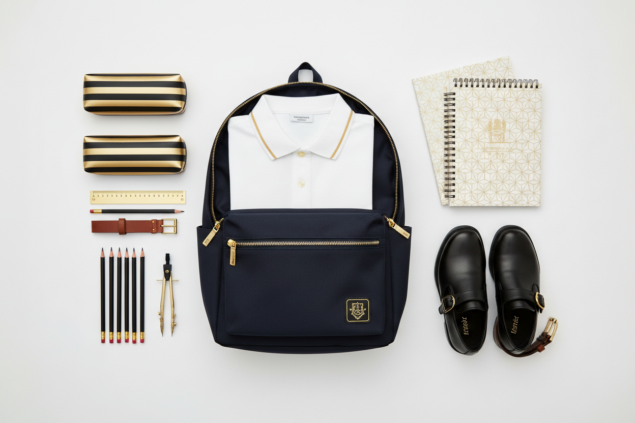 School Supplies Flat Lay
