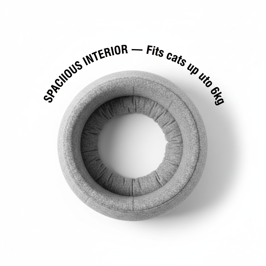 Donut Cat Tunnel Bed & Cave – Natural Felt Pet House with Interactive Toy for Cats - Gold Store Business
