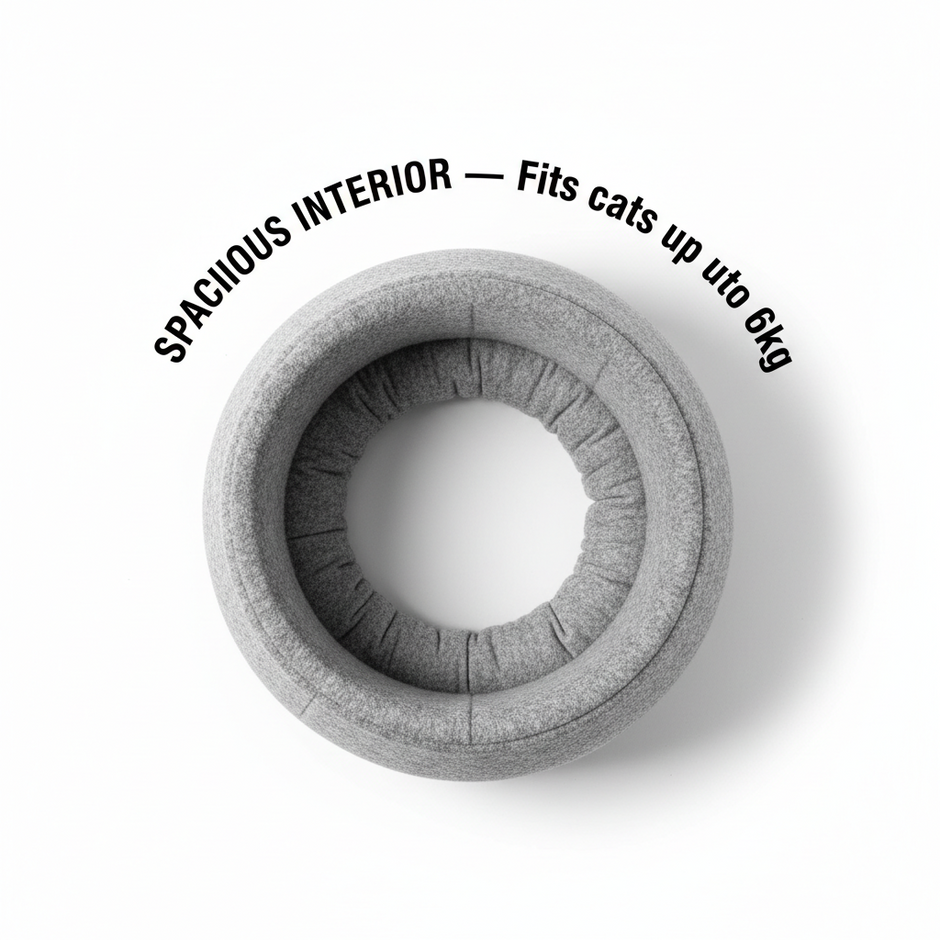 Donut Cat Tunnel Bed & Cave – Natural Felt Pet House with Interactive Toy for Cats - Gold Store Business