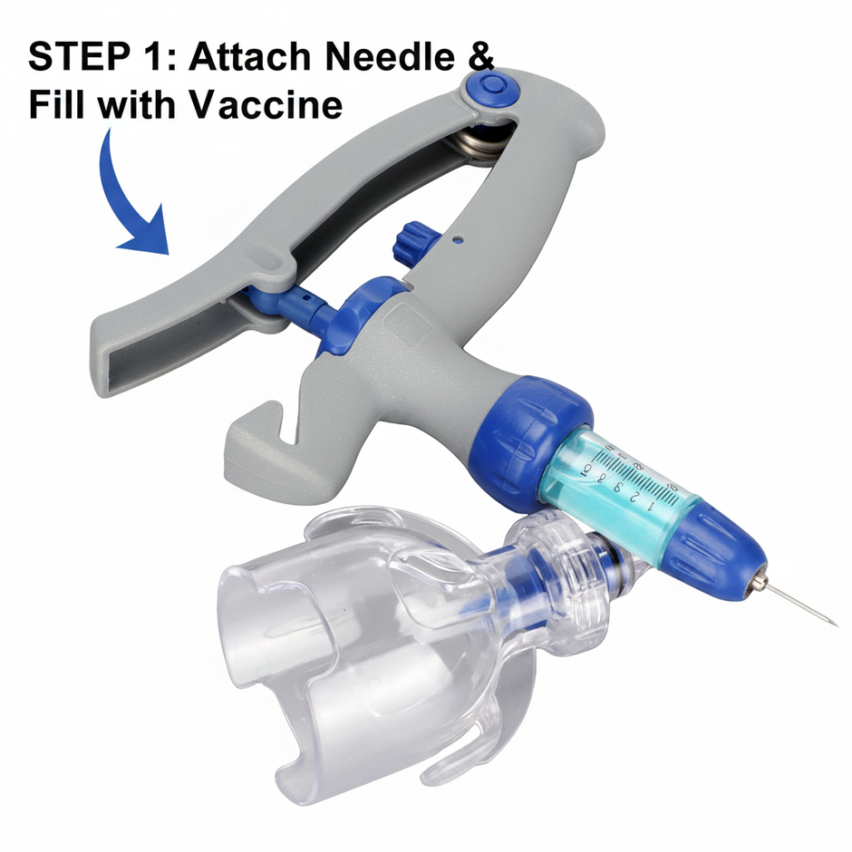 Veterinary Continuous Syringe Gun – Adjustable Dose Animal Injector with 10 Needles - Gold Store Business