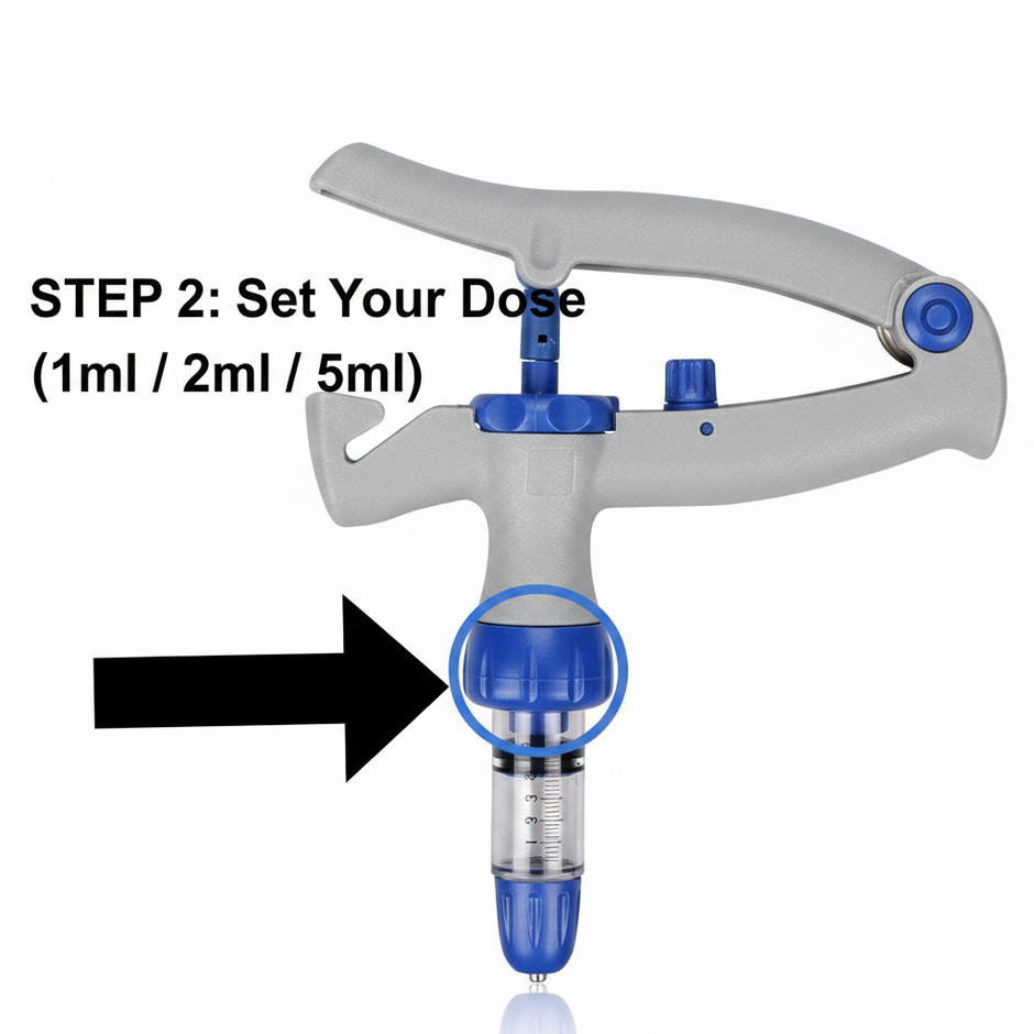Veterinary Continuous Syringe Gun – Adjustable Dose Animal Injector with 10 Needles - Gold Store Business