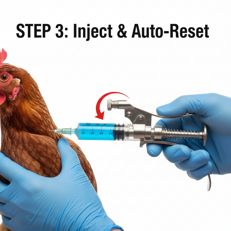 Veterinary Continuous Syringe Gun – Adjustable Dose Animal Injector with 10 Needles - Gold Store Business