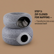 Donut Cat Tunnel Bed & Cave – Natural Felt Pet House with Interactive Toy for Cats - Gold Store Business