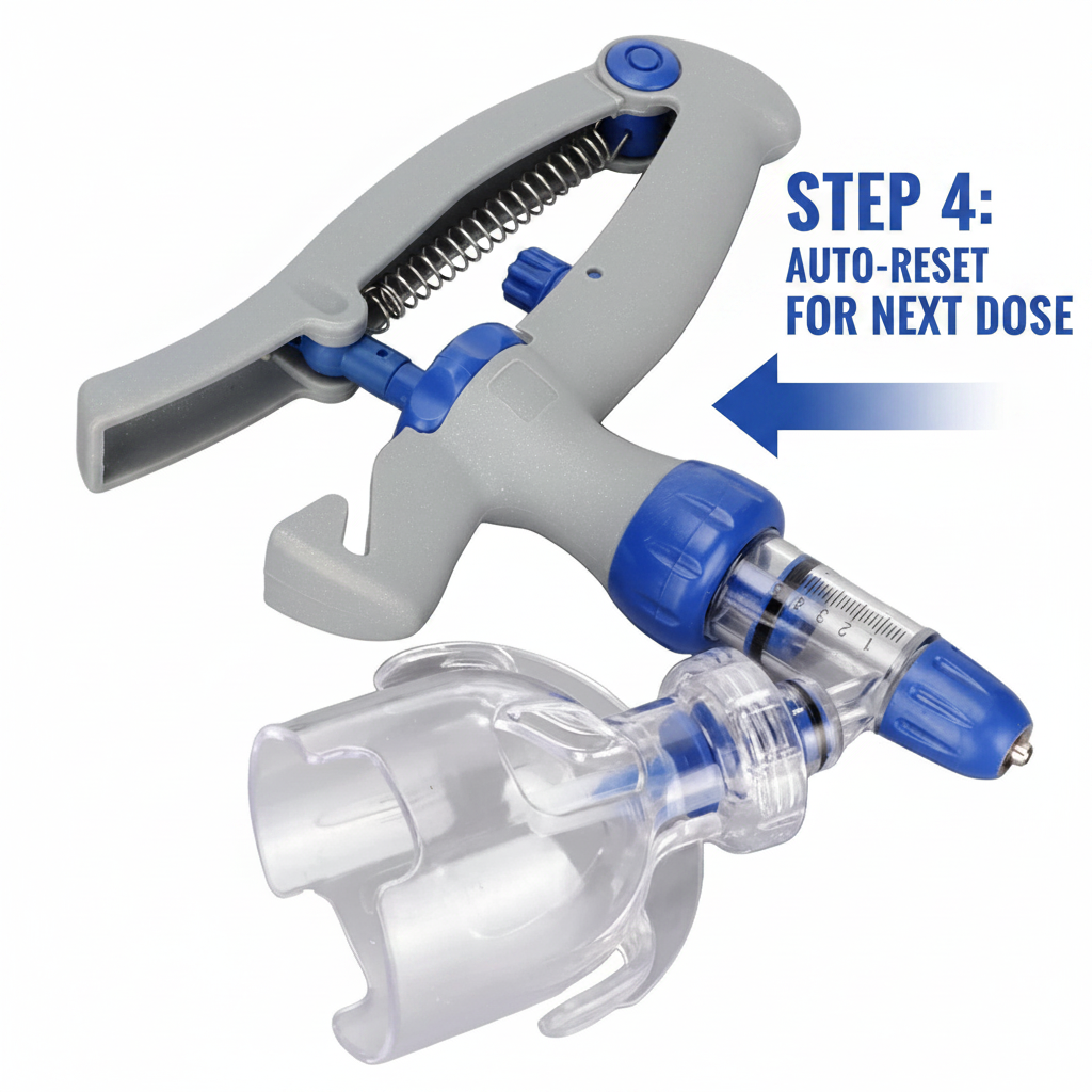 Veterinary Continuous Syringe Gun – Adjustable Dose Animal Injector with 10 Needles - Gold Store Business