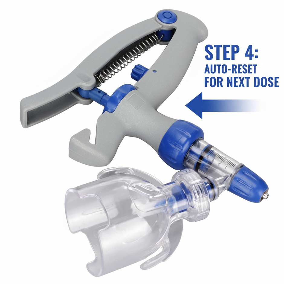 Veterinary Continuous Syringe Gun – Adjustable Dose Animal Injector with 10 Needles - Gold Store Business