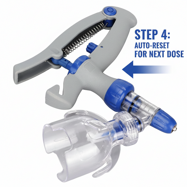 Veterinary Continuous Syringe Gun – Adjustable Dose Animal Injector with 10 Needles - Gold Store Business