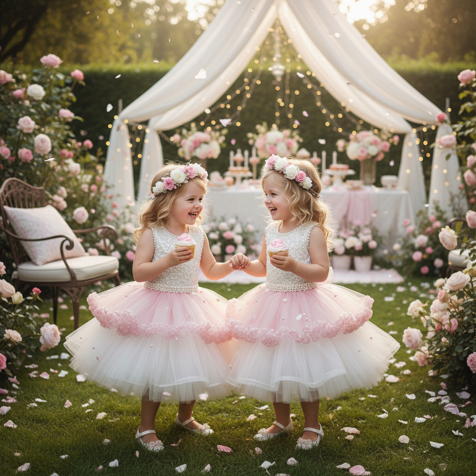 Toddler Girl Party Dress – Sleeveless Bowknot Pearl Cake Dress for Baby Girls 9M-5Y - Gold Store Business