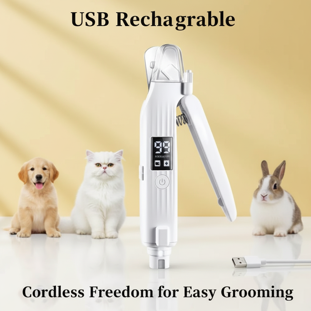 2-in-1 Electric Pet Nail Trimmer & Grinder with LED Light – Quiet Dog & Cat Nail File - Gold Store Business
